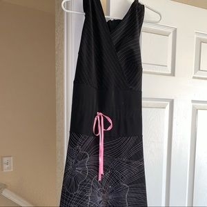 Vintage Torrid Black Pinstripe Dress Pink Tie 16